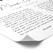 Minimalist Script 3-Photo Custom Wedding Vows Poster (Hoek)