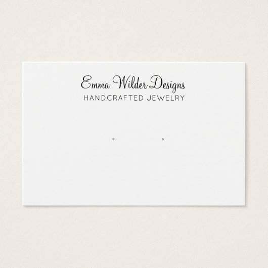 Minimalist Script Earring Display Card (Devant)