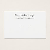 Minimalist Script Earring Display Card Visitekaartje (Voorkant)