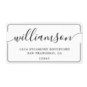 Minimalist Script Family Return Address Etiket (Voorkant)