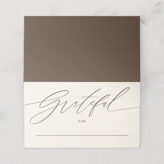 Minimalist Script Grateful For Thanksgiving  (Buitenkant ongevouwen)