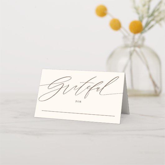 Minimalist Script Grateful For Thanksgiving  (Voorkant)