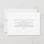 Minimalist Script Typography Winter Baby Shower Bedankkaart (Achterkant)