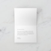 Minimalist Script Wedding Custom Message White Bedankkaart (Binnen)