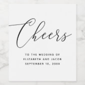 Minimalist Script Wedding | Elegant Calligraphy Wijn Etiket (Enkel label)