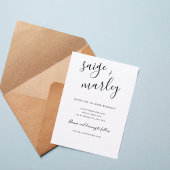 Minimalist Script Wedding Invitation