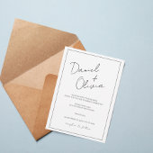 Minimalist Script Wedding Invitation | Modern Eleg
