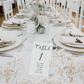 Minimalist Script Wedding Table Number Reclamebord Met Voetstuk
