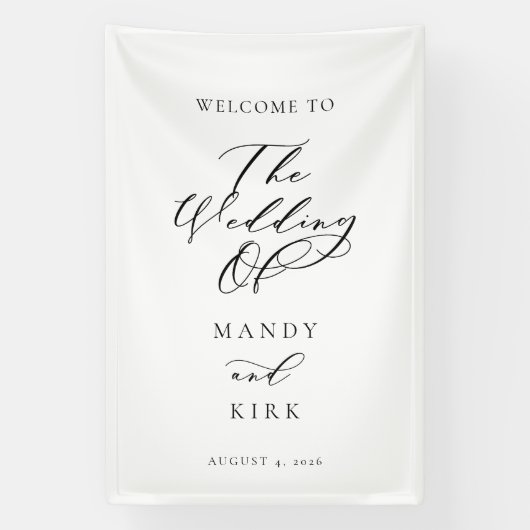 Minimalist Script Wedding Welcome Sign Banner (Verticaal)