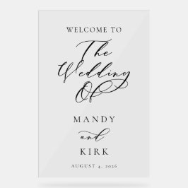 Minimalist Script Wedding Welcome Sign | Elegant  Acryl Bord