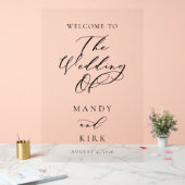 Minimalist Script Wedding Welcome Sign | Elegant Acryl Bord (Huwelijk)