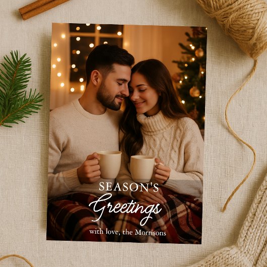 Minimalist Season's Greetings Holiday Kaart