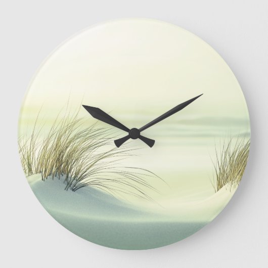 Minimalist Serene White Sand Dunes Beach Grote Klok (Voorkant)