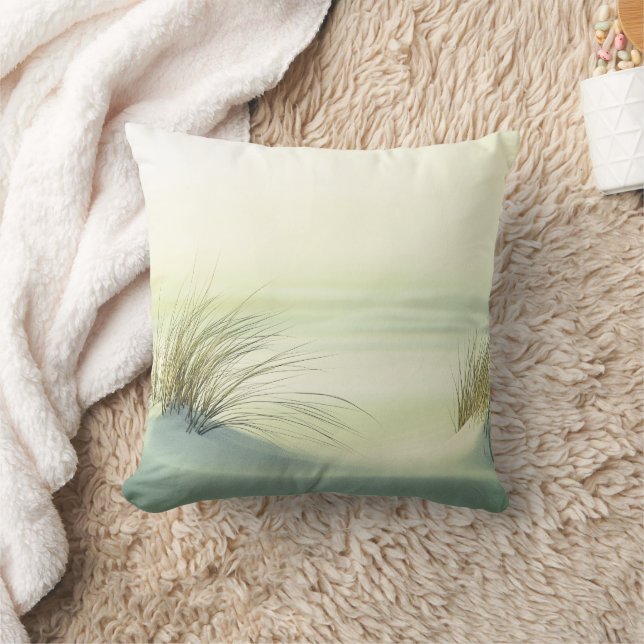 Minimalist Serene White Sand Dunes Beach Kussen (Deken)