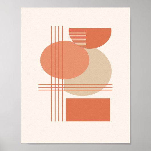 Minimalist Shapes on Soft Cream Background Poster (Voorkant)