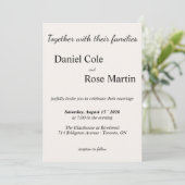 Minimalist Simple Beige Wedding Kaart (Staand voorkant)