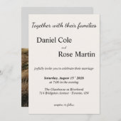 Minimalist Simple Beige Wedding Kaart (Voorkant / Achterkant)