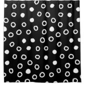 Minimalist simple Black & White Bubble Pattern Douchegordijn (Voorkant)
