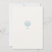 Minimalist Simple Blue Seashell Wedding invitation (Dos)