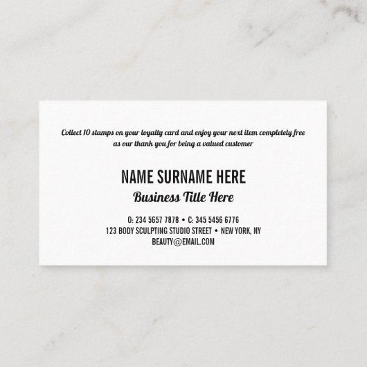 Minimalist simple cool modern loyalty visitekaartje (Achterkant)