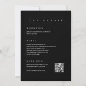 Minimalist Simple Elegant Black QR Code Wedding Kaart (Achterkant)