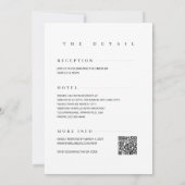 Minimalist Simple Elegant White QR Code Wedding  Kaart (Achterkant)