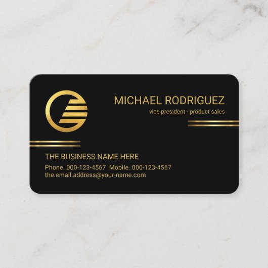 Minimalist Simple Gold Lines CEO  Visitekaartje (Voorkant)