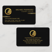 Minimalist Simple Gold Lines CEO  Visitekaartje (Voorkant / Achterkant)