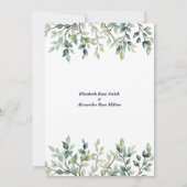 Minimalist Simple Leaves bruiloft repetitie diner Kaart (Achterkant)