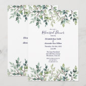 Minimalist Simple Leaves bruiloft repetitie diner Kaart (Voorkant / Achterkant)