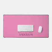 Minimalist Simple Monogram Name Pink Desk Mat (Keyboard & Muis)