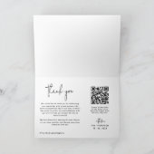 Minimalist Simple Photo QR Code Folded Wedding Bedankkaart (Binnen)