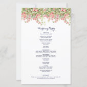 Minimalist Simple Pretty rose vine wedding program (Achterkant)