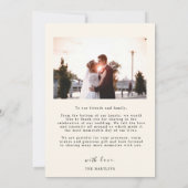 Minimalist Simple Script with Heart Wedding Photo Bedankkaart (Achterkant)