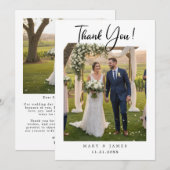 Minimalist Simple Script with Heart Wedding Photo Kaart (Voorkant / Achterkant)