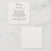 Minimalist simple white customizable wedding informatiekaartje (Voorkant / Achterkant)