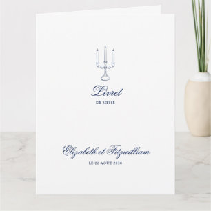 Minimalist Sketch Wedding Candles Boekje/Programma Kaart