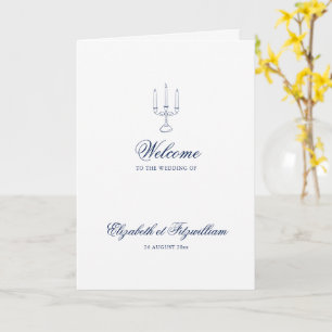 Minimalist Sketch Wedding Candles Boekje/Programma Kaart
