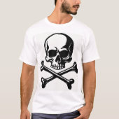 Minimalist Skull and Crossbones Unisex T-Shirt (Devant)