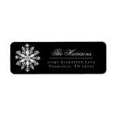 Minimalist Snowflake Wedding Address | Black Etiket (Voorkant)