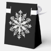 Minimalist Snowflake Wedding | Black Bedankdoosjes (Achterkant)
