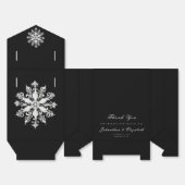 Minimalist Snowflake Wedding | Black Bedankdoosjes (Ongevouwen)