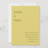 Minimalist Soft Yellow Elegant Chic Modern Wedding Kaart (Voorkant)