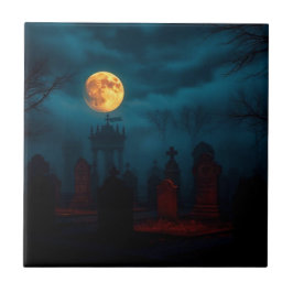 Minimalist Spider Web Halloween Ceramic Tile Tegeltje