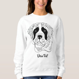 Minimalist St. Bernard One Line Art Portrait Trui