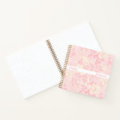 Minimalist Stripe Soft Peach Floral Square Notitieboek (Binnen)