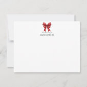 Minimalist Striped Ruby Bow Cute Nursery Note Card Notitiekaartje (Voorkant)