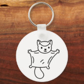 Minimalist Sugar Glider Line Art Sleutelhanger (Voorkant)