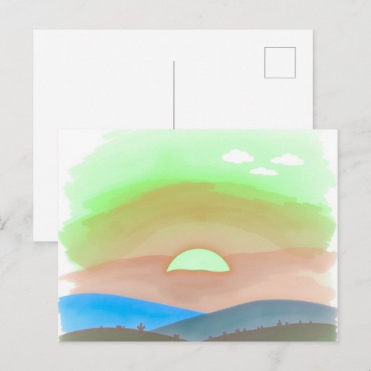 Minimalist Sunset Postcard  Briefkaart (Voorkant / Achterkant)