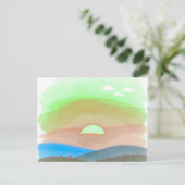 Minimalist Sunset Postcard  Briefkaart (Staand voorkant)